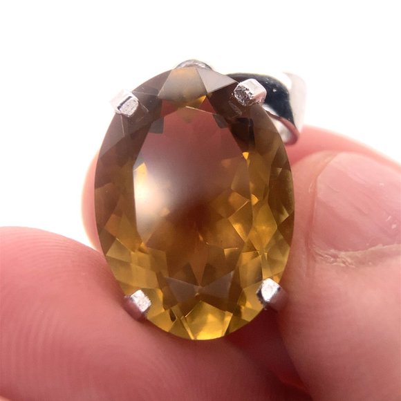 Smoky Quartz 11.34ct Rhodium Finish Solid 925 Sterling Silver Pendant - Picture 6 of 6